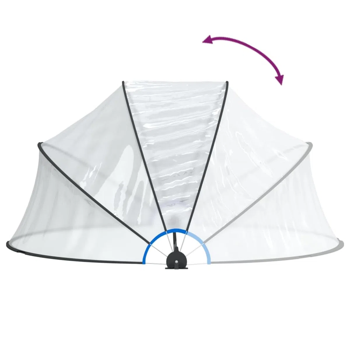 Gecheer Dôme de Piscine Transparent PVC UPF 30 - Protection Solaire et Pluie, 315x158 cm, Convient aux Piscines Intérieures et Hors Sol