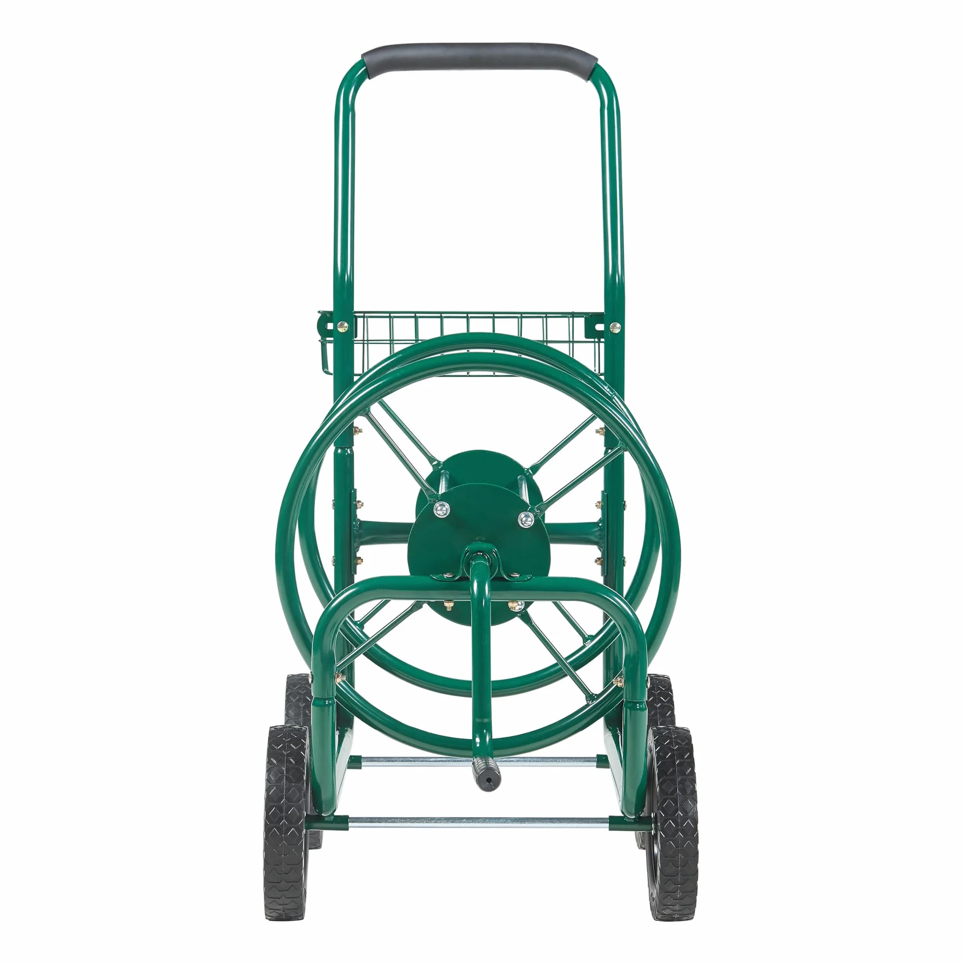 pro.tec Enrouleur de Tuyau de Jardin pour Tuyau 3/4 Pouce jusqu'à 70 m avec 4 Roues et Poignée Enroulable avec Manivelle Mtal PP PU 86 x 44 x 95 cm Vert Noir