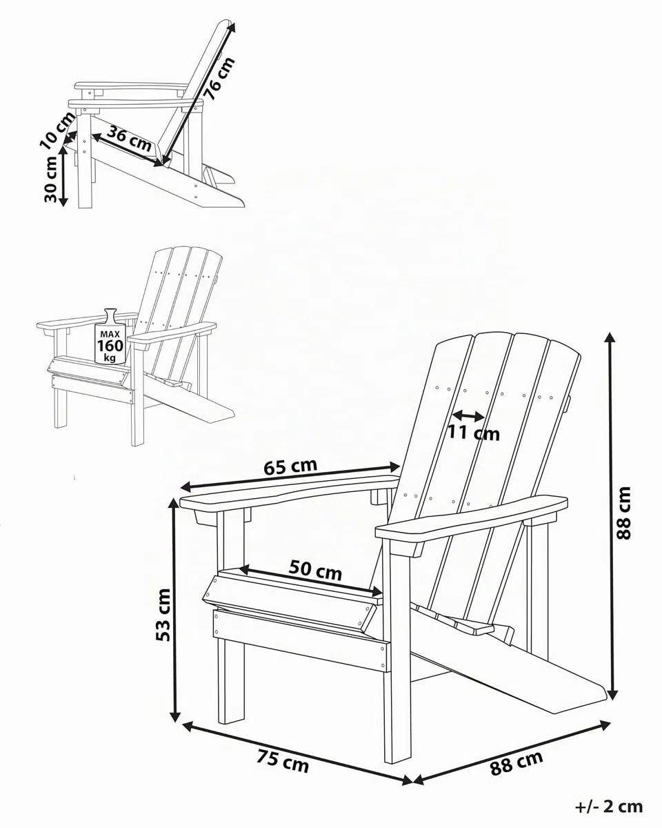 Chaise de Jardin en Plastique Effet Bois Terrasse Extérieur Rose Adirondack