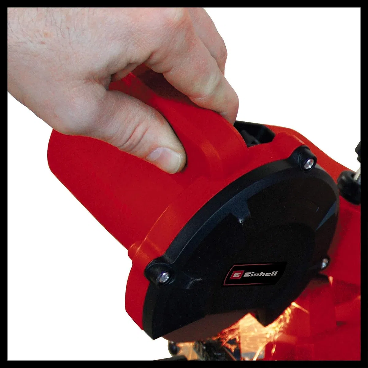 Einhell Affûteuse de chaîne de tronçonneuse sans fil GE-CS 18 Li - Solo Power X-Change (18V, Dispositif de serrage, Livrée avec 1 meule abrasive) Livré sans Batterie ni Chargeur
