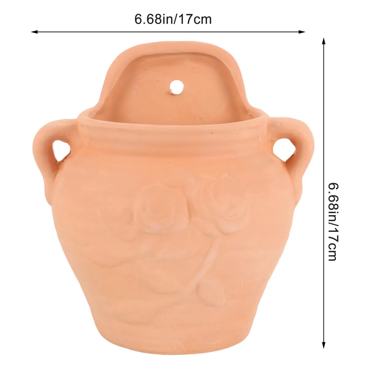 POPETPOP Pot De Fleur Suspendu en Terre Cuite 17X17X22Cm Jardinière Murale pour Plantes Succulentes Balcon Et Intérieur Support Mural Durable pour Décoration De Jardin