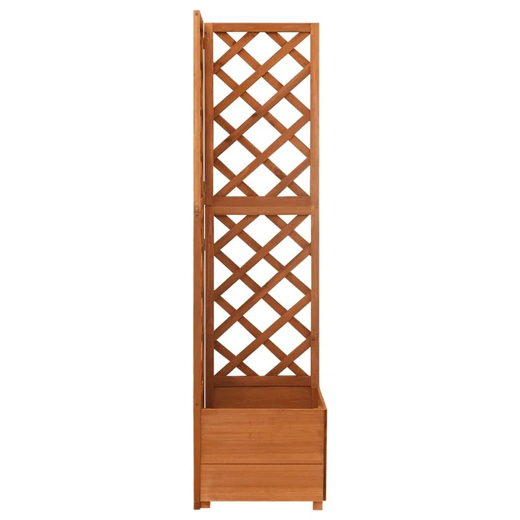vidaXL Bois de Sapin Massif Jardinière d'angle en Treillis Bac à Fleurs Pot de Plantes Jardin Balcon Terrasse Patio Extérieur 40x40x150 cm