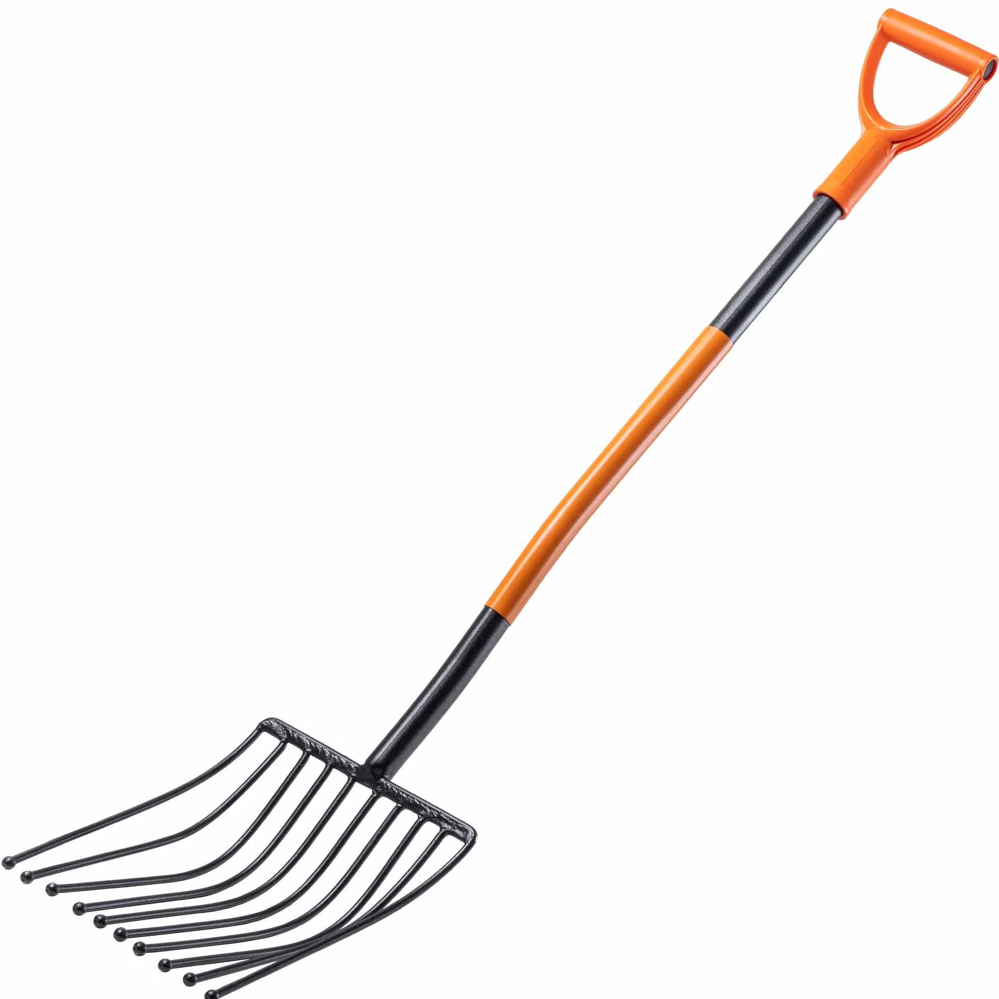 KADAX Fourche à Pommes de Terre dotée d'une Tête en Acier Trempé au Carbone et des Dents Arrondies, Outil de Jardin avec Manche Long (10 Dents)