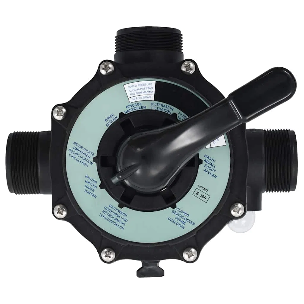 Vanne multi-voies en ABS 1,5" pour filtre à sable avec 6 fonctions, 3 robinets, monté sur le dessus, pour filtre de piscine et conduite d'eau, retour, arrêt, étanchéité, pièce de rechange