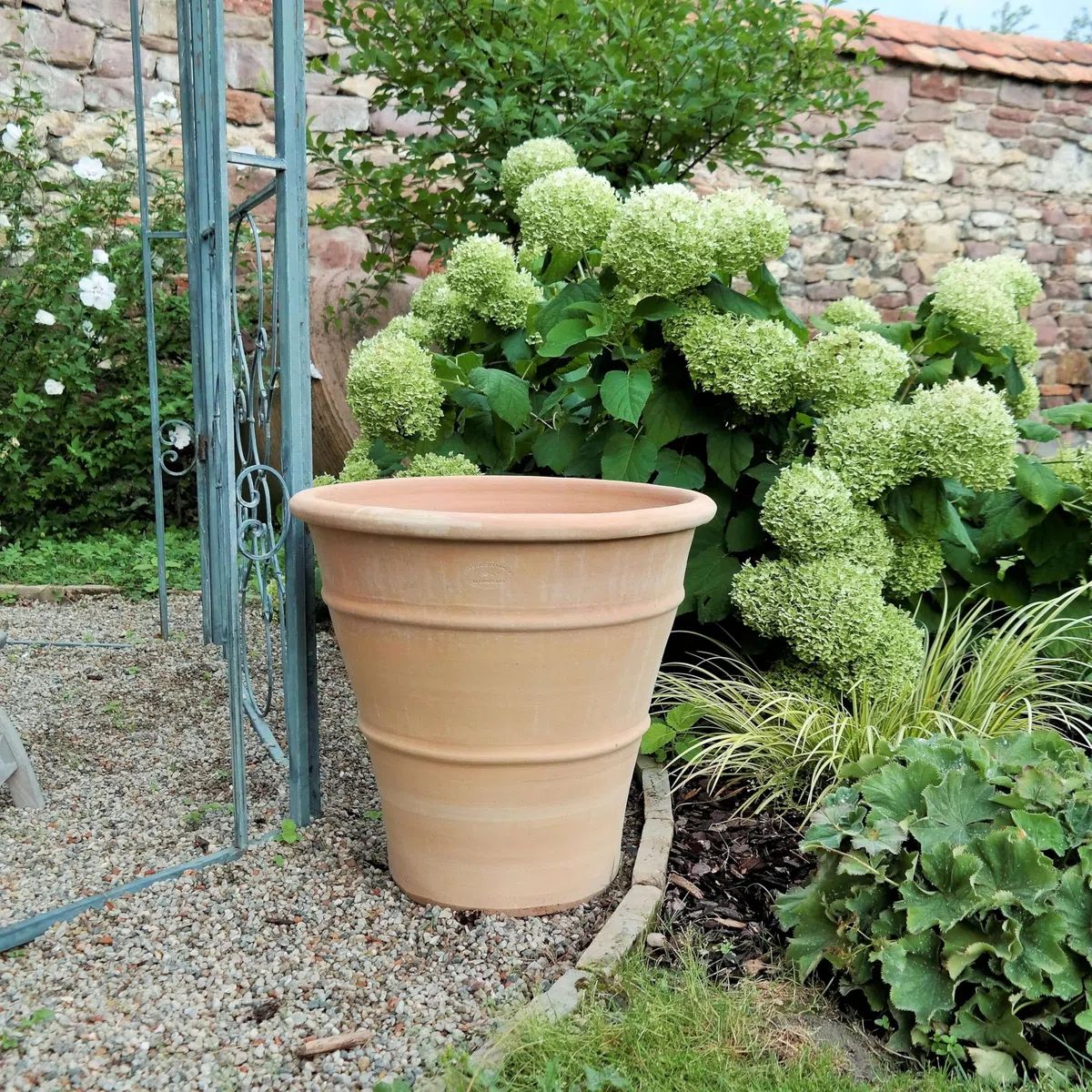Pot de fleurs en terre cuite de 50 cm de haut, en argile, avec trou de drainage, résistant au gel et aux intempéries, aspect méditerranéen pour jardin, balcon et terrasse, idéal pour fleurs, herbes et
