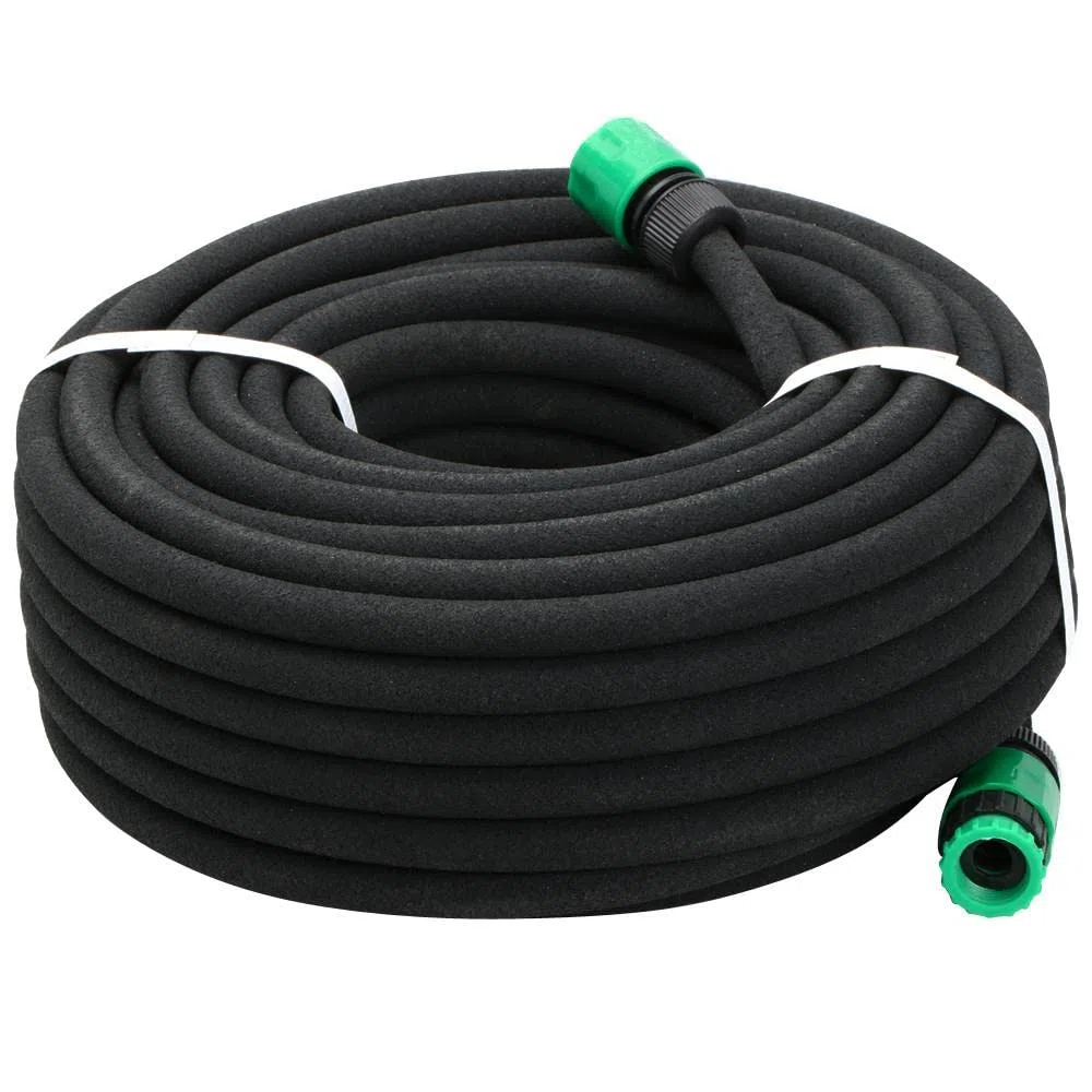 Yaheetech Tuyau d'Arrosage Extensible de Jardin 50M tuyau Micro-poreux Flexible Irrigation Goutte à Goutte Diamètre Intérieur 1.2cm Tuyau d'Infiltration PE Noir