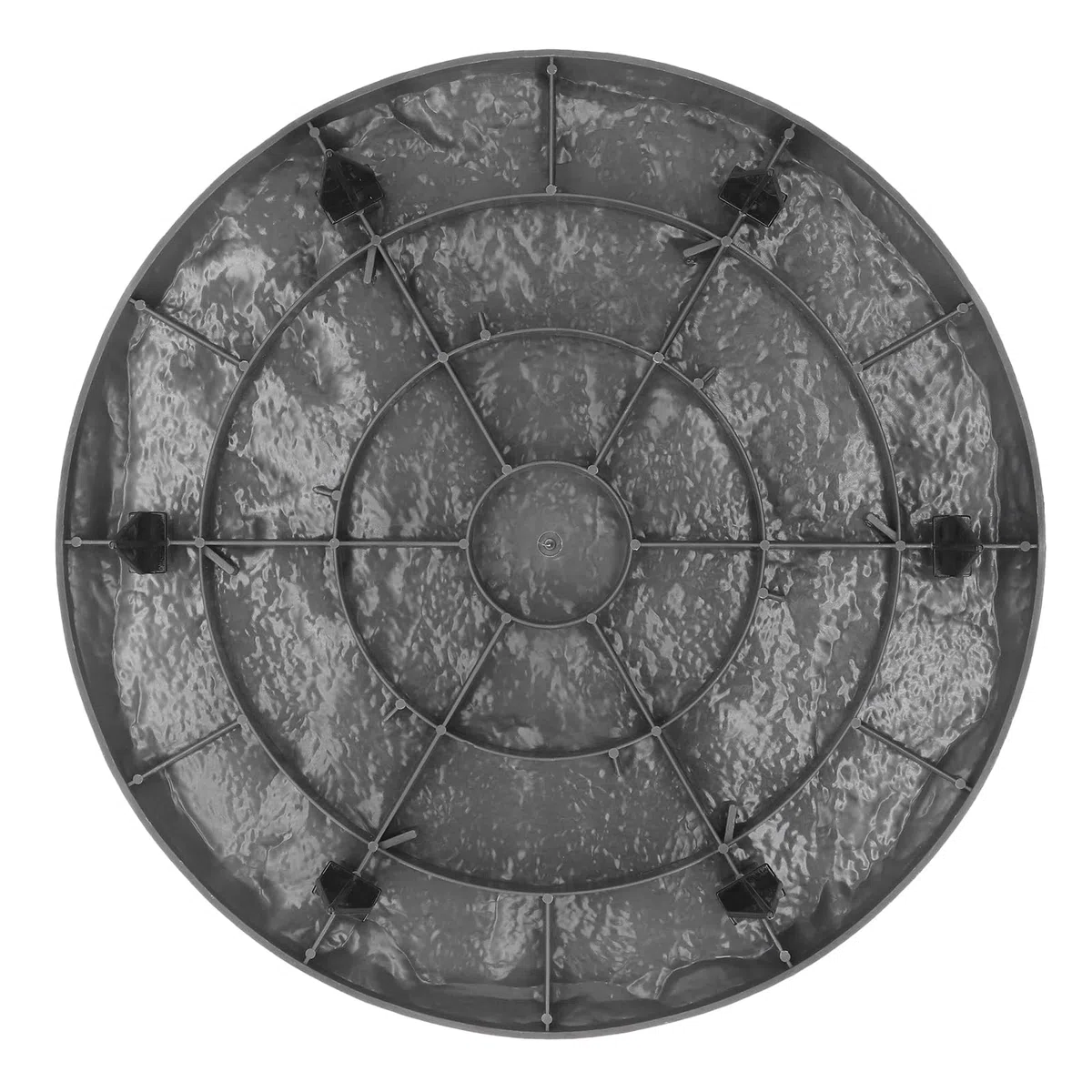 Pierres de gué Décoratives Circulaires de 15,5 Pouces avec Piquets de Sol, Pierres de Marche de Jardin en Résine pour Pavés D'Allée Extérieure, Allée, Pelouse, Cour, (Gray)