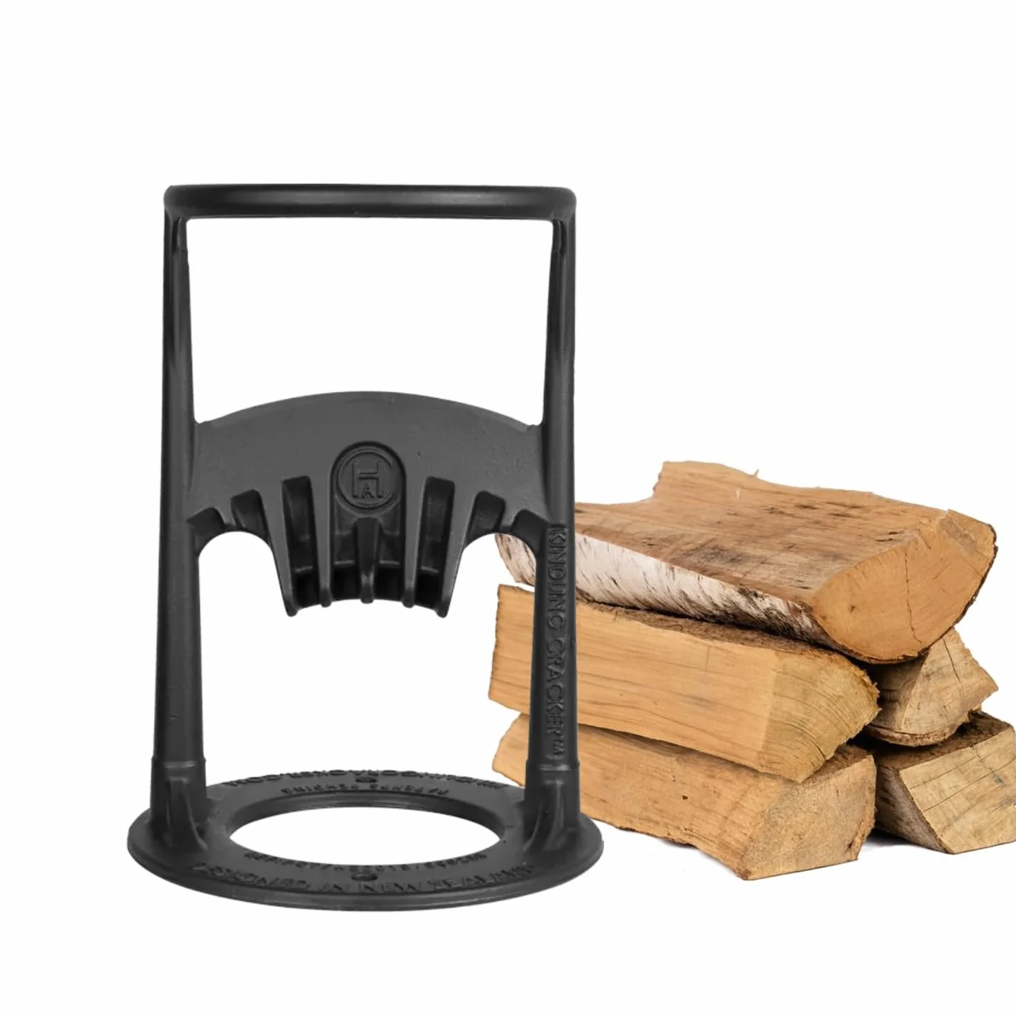 Fendeur de bûches original Kindling Cracker. Fendeur de bûches manuel robuste. Fabriqué en fonte recyclée. Design compact. Coupe-bûches pour petit bois. Accessoires pour cheminée et fendeurs de bûches