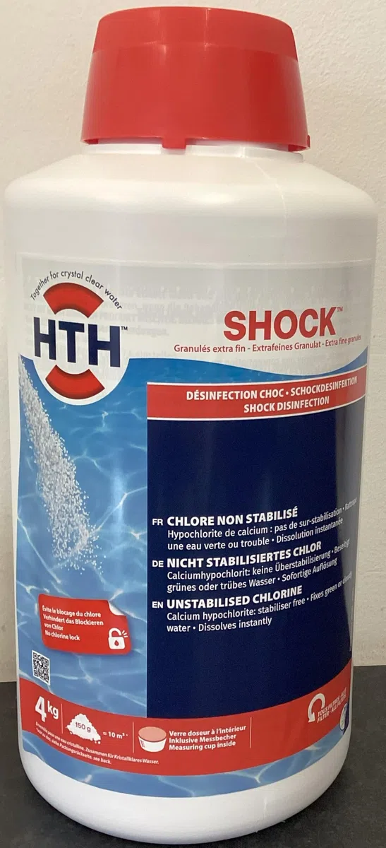 HTH Shock Granulés de chlore sans stabilisateur 4 kg