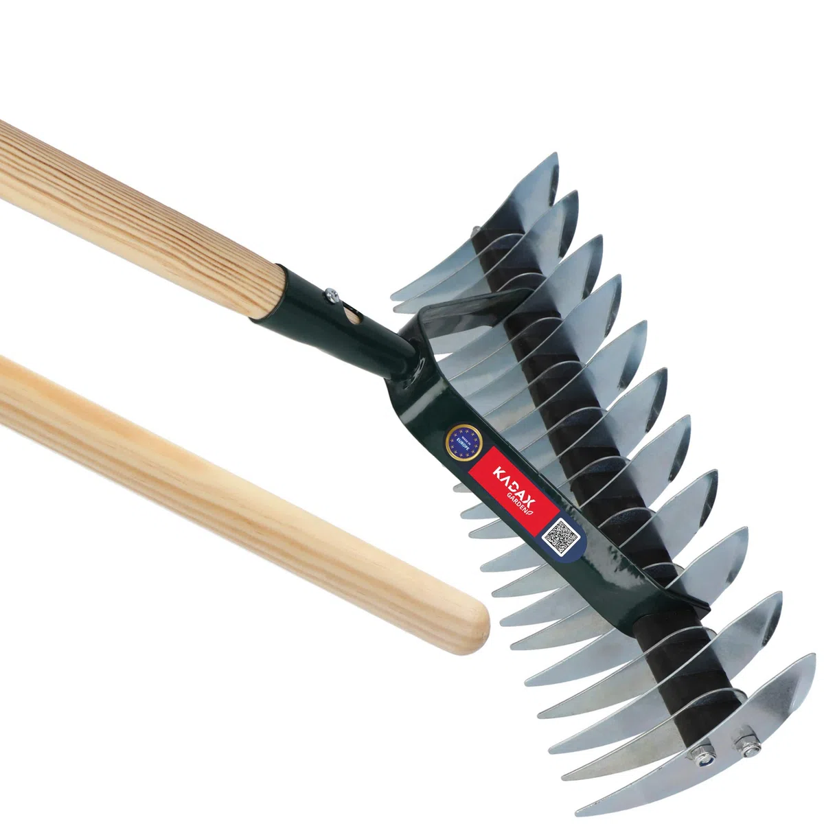 KADAX Scarificateur Manuel avec Manche en Bois et Tête en Acier, Aérateur de Gazon et Sol, Outil d'Aération et de Déchaumage pour Jardin et Pelouse