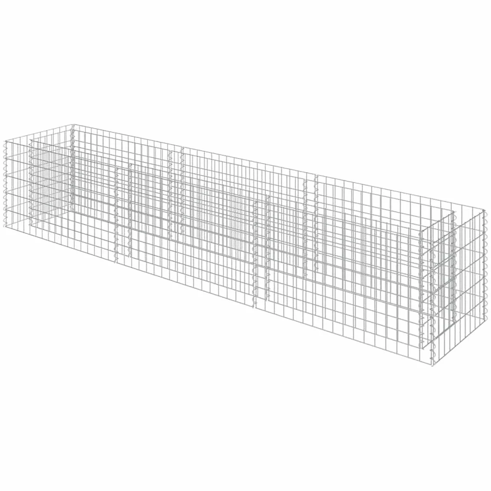 vidaXL Lit Surélevé à Gabion Acier Galvanisé 270x50x50 cm Jardinière Jardin