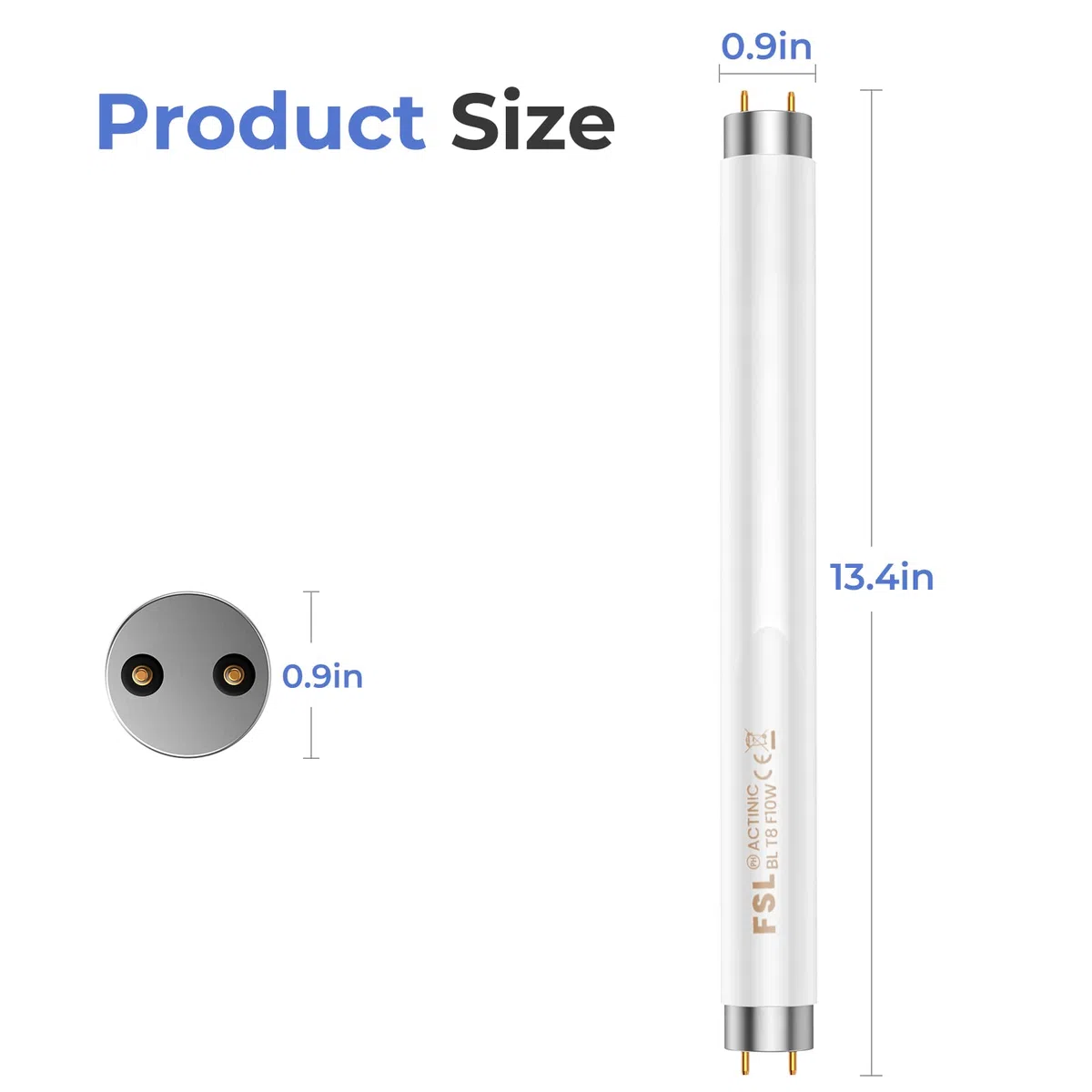 Buzbug Ampoule anti-moustiques de rechange MA-015, ampoule anti-insectes avec lumière UV 20 W, couverture de 2000 pieds carrés, durée de vie de 5 000 heures, blanc, lot de 2