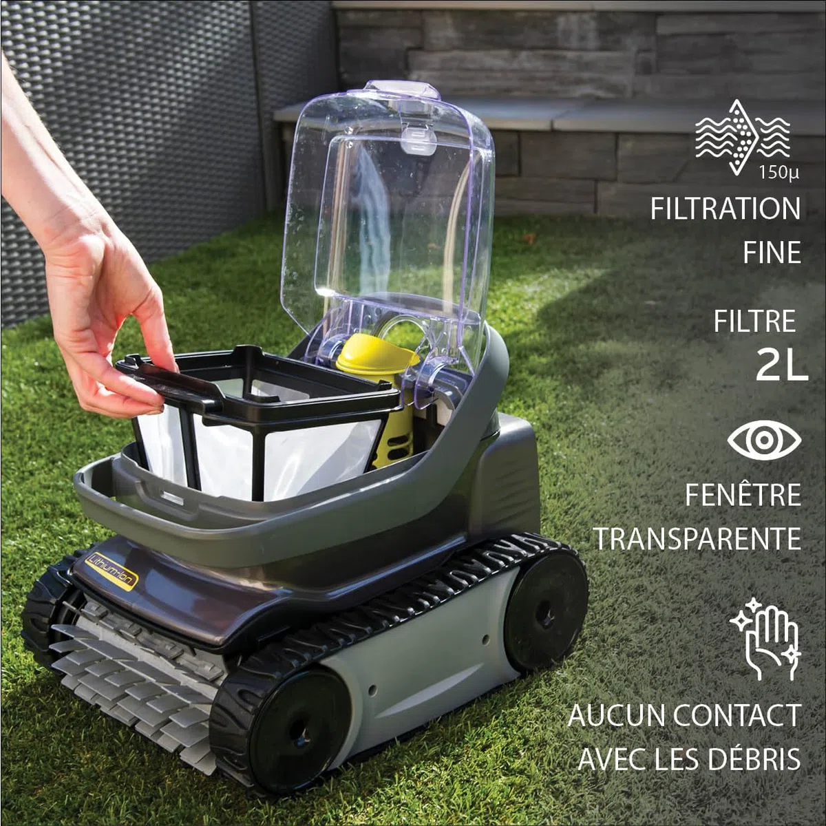 Zodiac Pixel OP32. Robot Nettoyeur de Fond sans Câble. Piscines jusqu'à 32m²