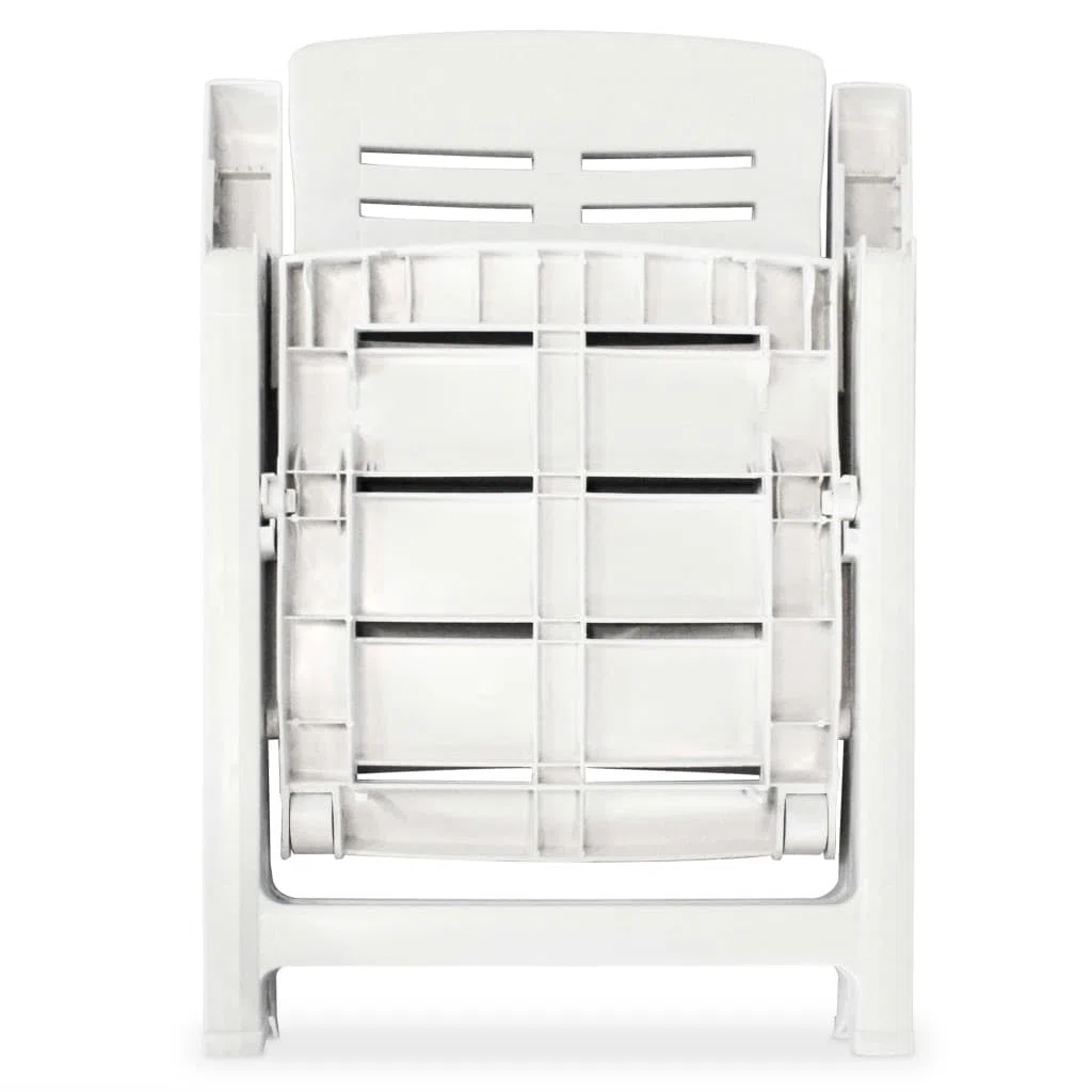 Solivagant Chaises inclinables de Jardin Lot de 6 Plastique Blanc,(42.24 KG)