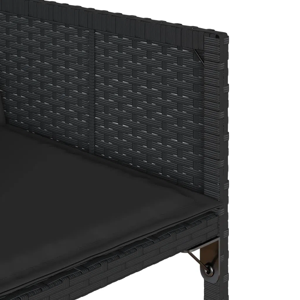 vidaXL Ensemble à Manger de Jardin Coussins 5pcs Noir Résine tressée