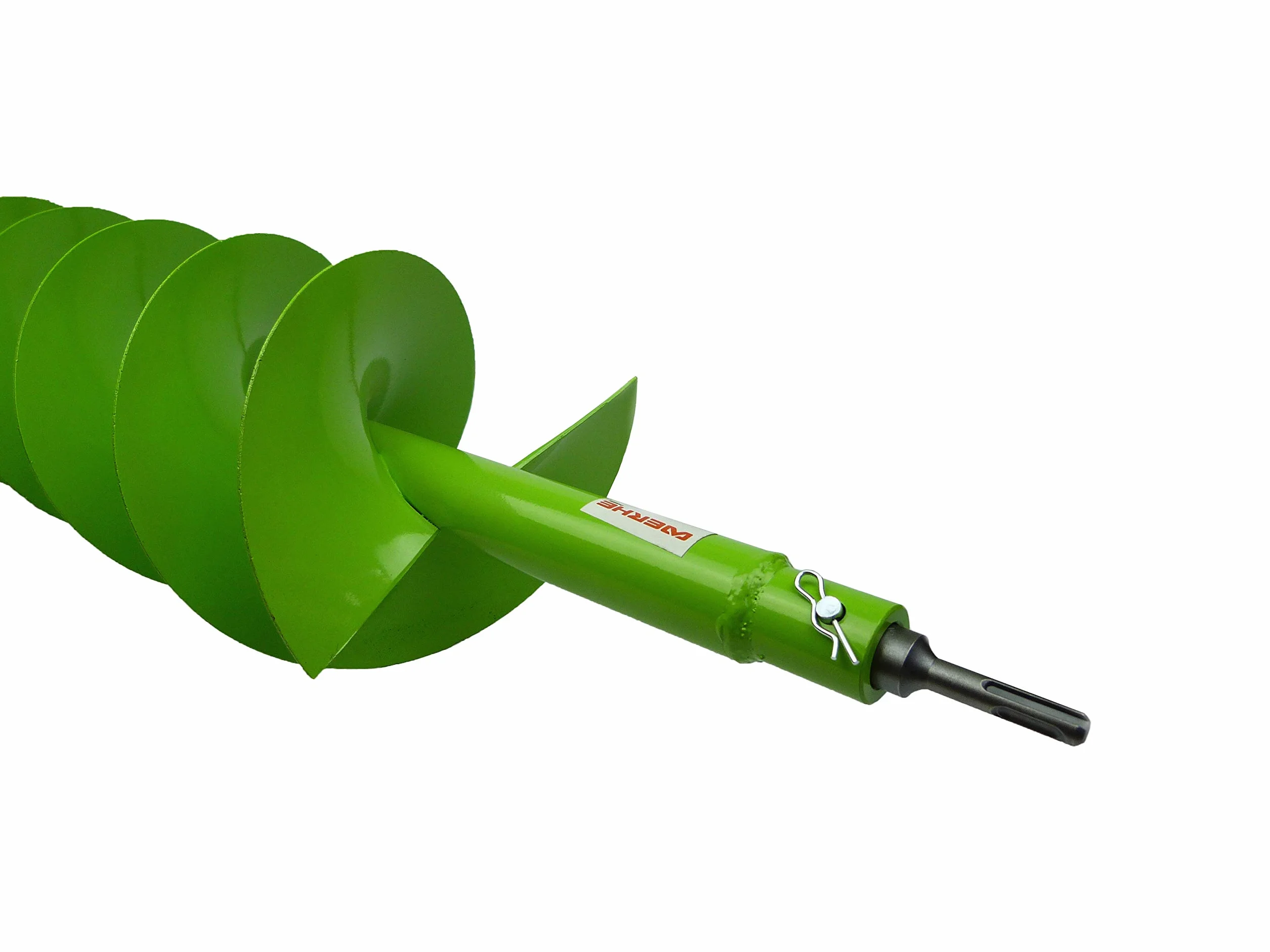Kit tarière WERHE Ø80mm, longueur 80cm avec adaptateur SDS Plus – Utilisable avec une perceuse SDS Plus standard, idéal pour la pose de clôtures et le jardin