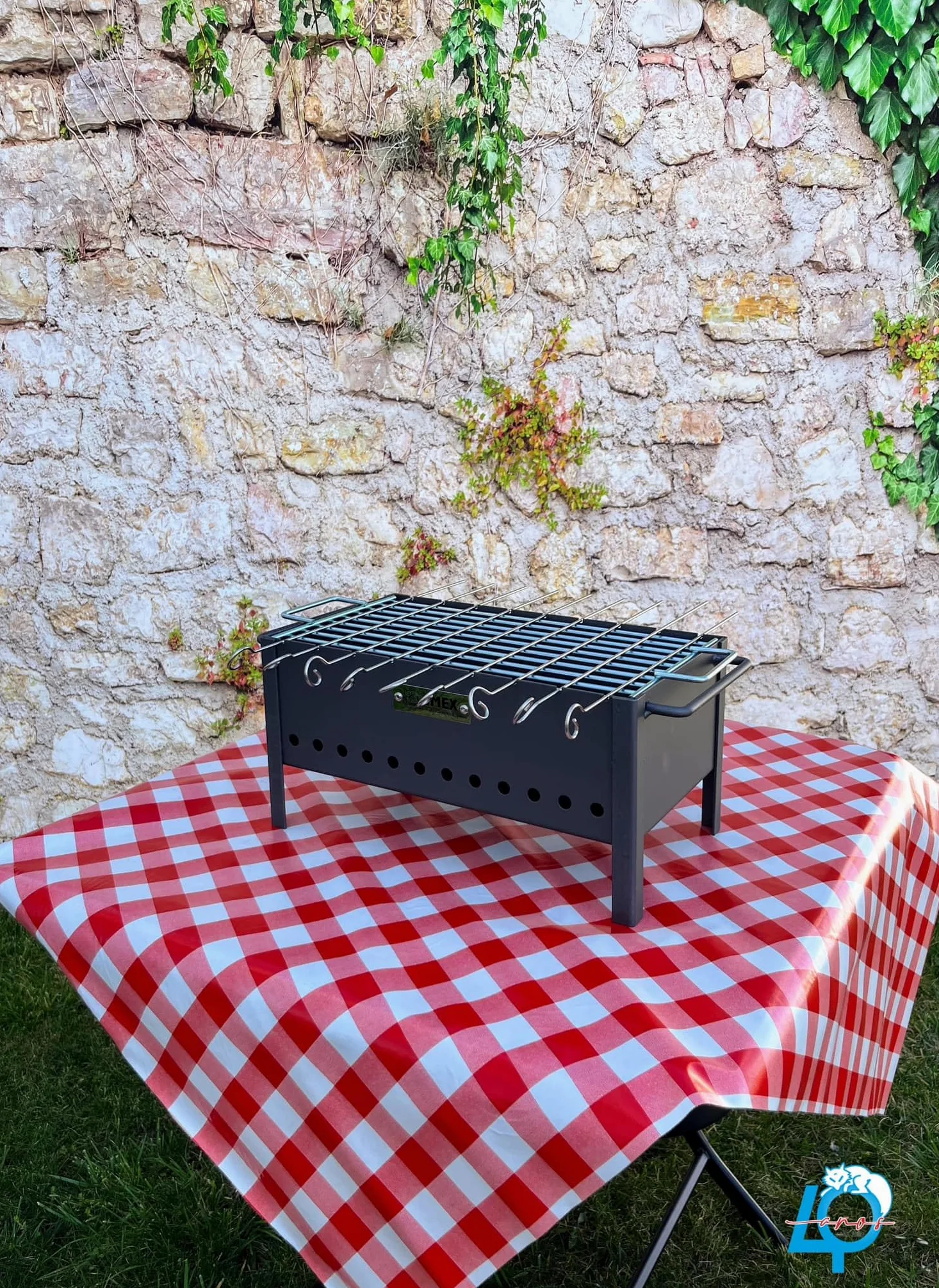 IMEX EL ZORRO 71400 Barbecue à brochettes au Charbon de Bois 38 x 20 x 22 cm