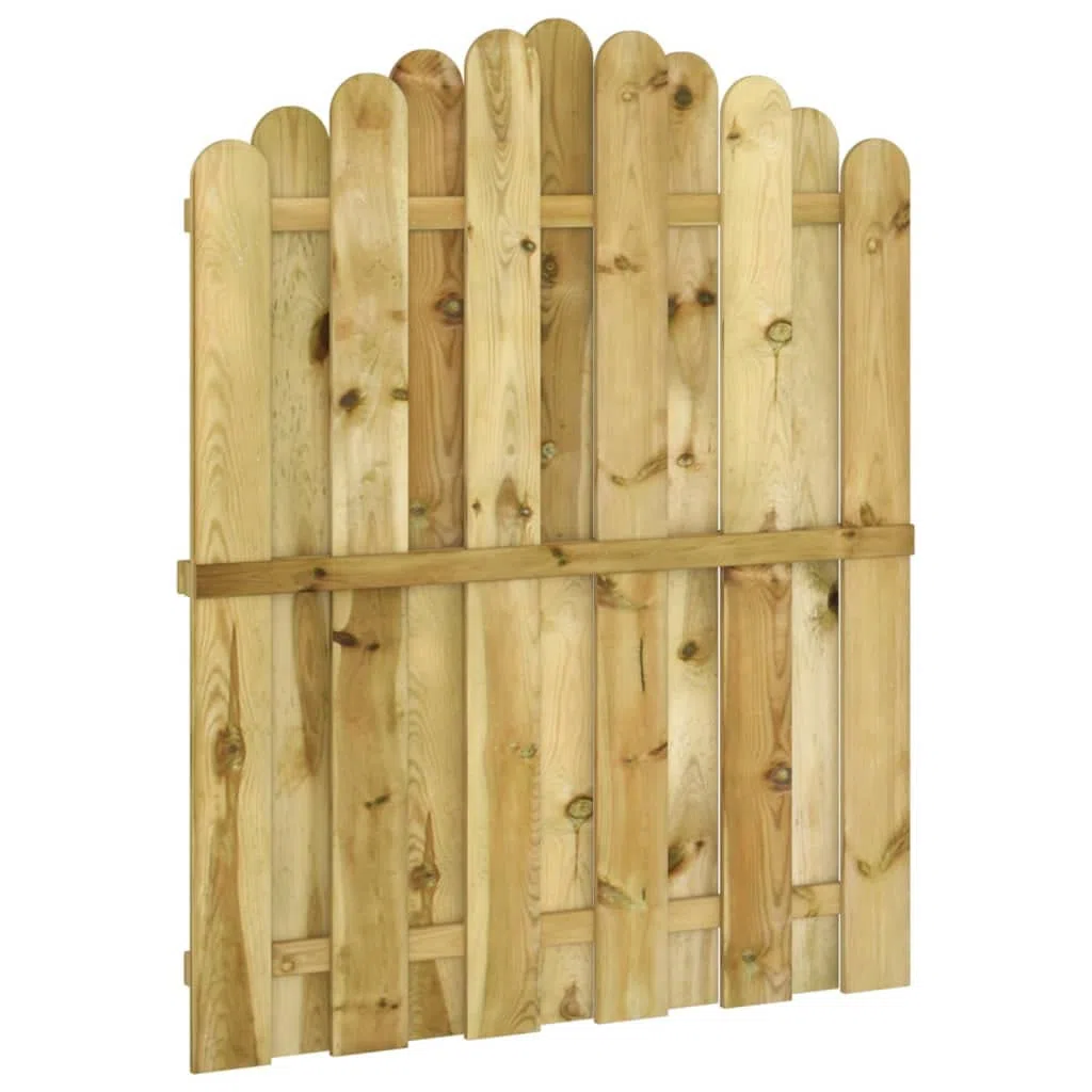 vidaXL Portail de Jardin, Barrière de Sécurité, Portillon avec Clous, Porte de Patio Terrasse Extérieur, Bois Pin Imprégné