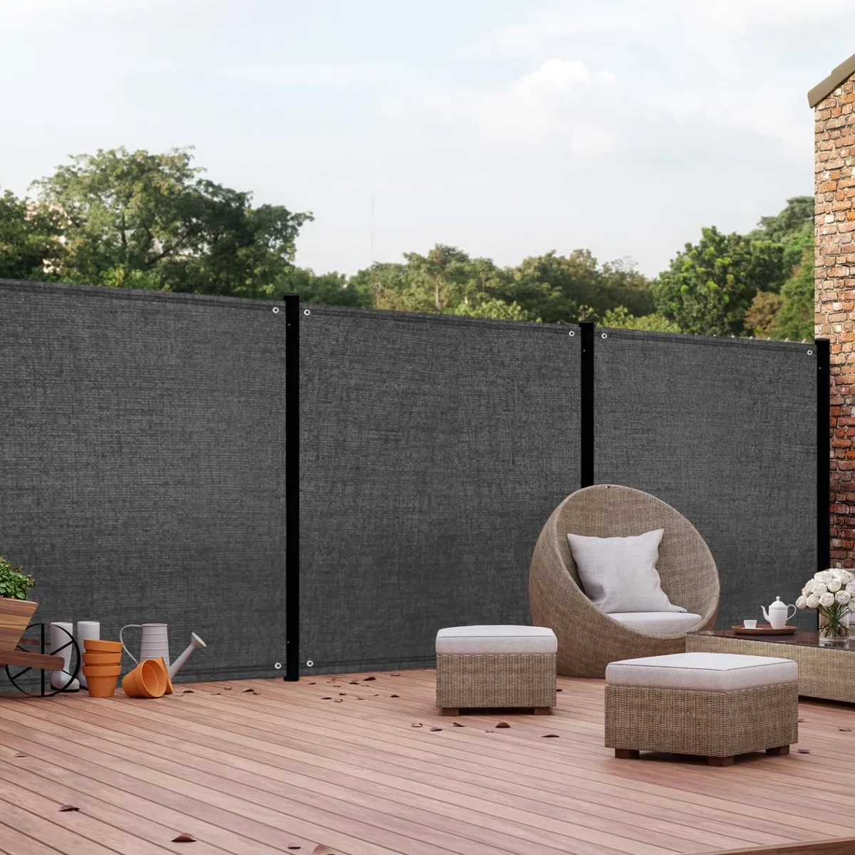 IDMarket - Brise Vue Ultra résistant 1,8 x 10 M Gris 400 GR/m² Haut de Gamme