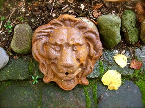 Antikas - Bec verseur tête de lion gargouille lion pour fontaine murale, accessoires
