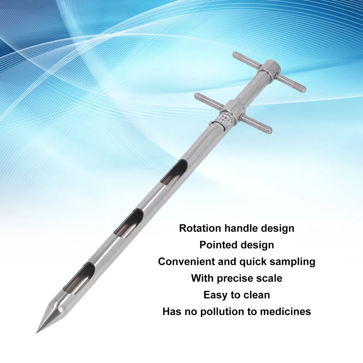 54 cm Soil Sampler Probe, 304 Stainless Steel Soil Sampling Tube, Soil Sample Probe, Soil Measurement Tool avec poignée en T for Potted Plants Houseplants Garden