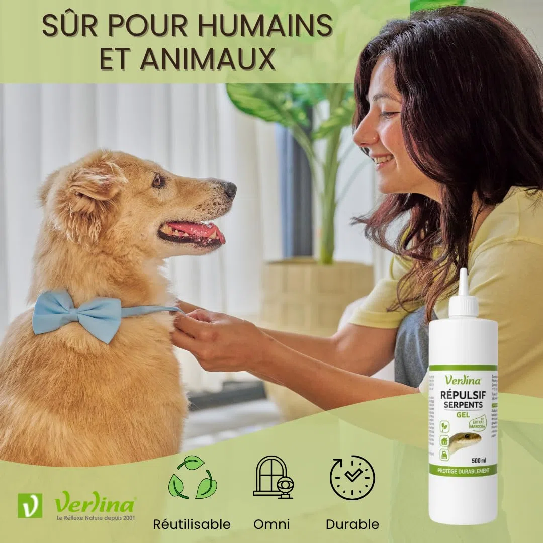 Répulsif Serpent Gel 500ml – Barrière Naturelle Anti-Serpents et Lézards, sans Insecticide, Usage Extérieur Terrasse, Seuils et Contours de Bâtiment