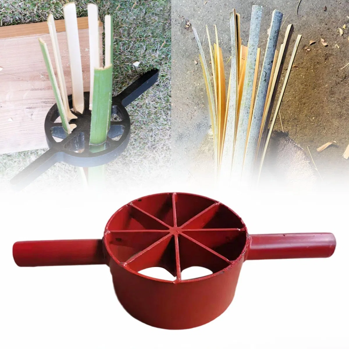 Fendeur de Bambou Manuel, Outil de Fendage pour Bambou, Séparateur de Bambou, Pratique et Léger, Adapté Au Jardin et à La Maison 8 Couteaux