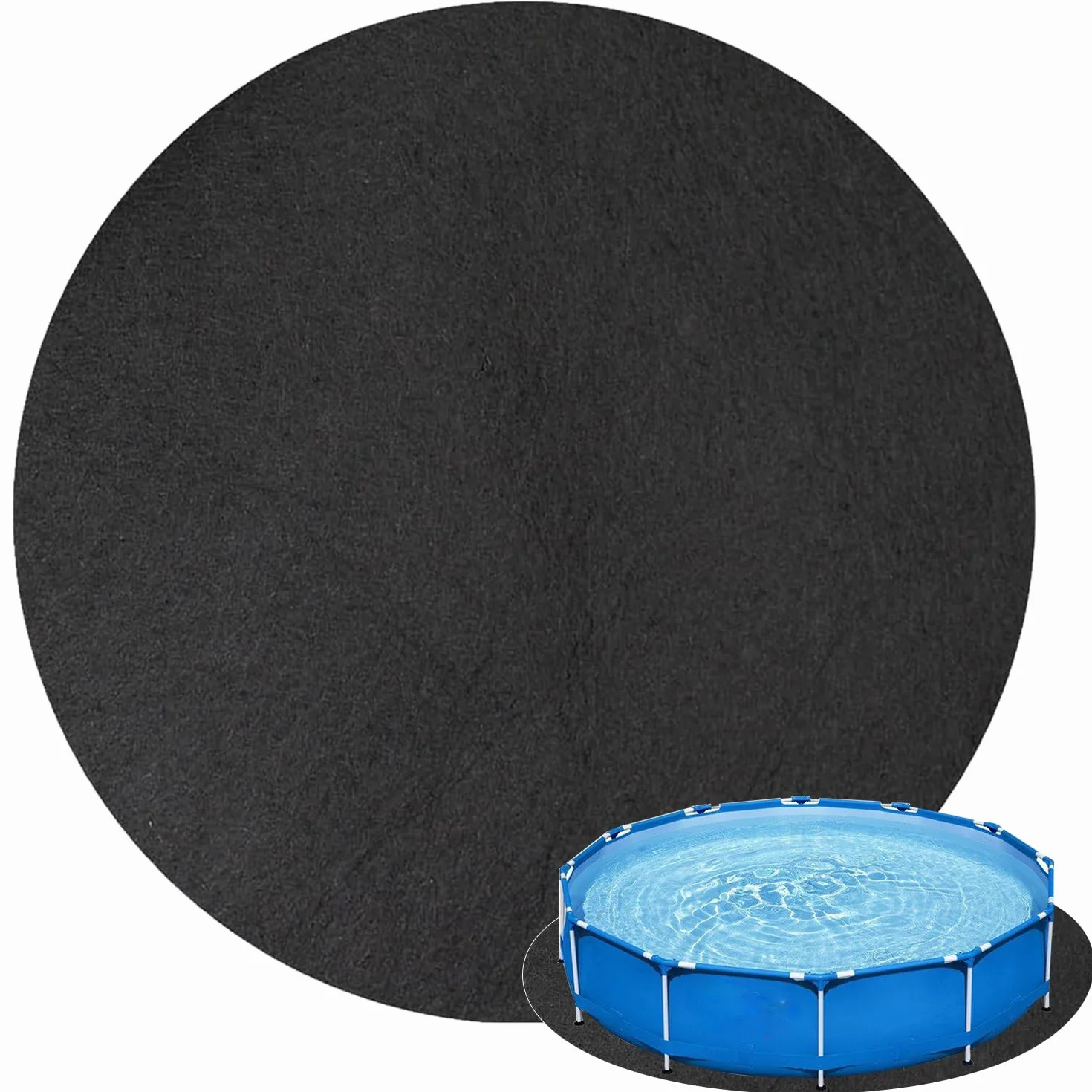 YumSur Tapis De Sol De Piscine, 5.5m Tapis De Revêtement De Sol De Piscine, Tapis Piscine Hors Sol, Tapis De Piscine Rond pour Rayures par Perforation