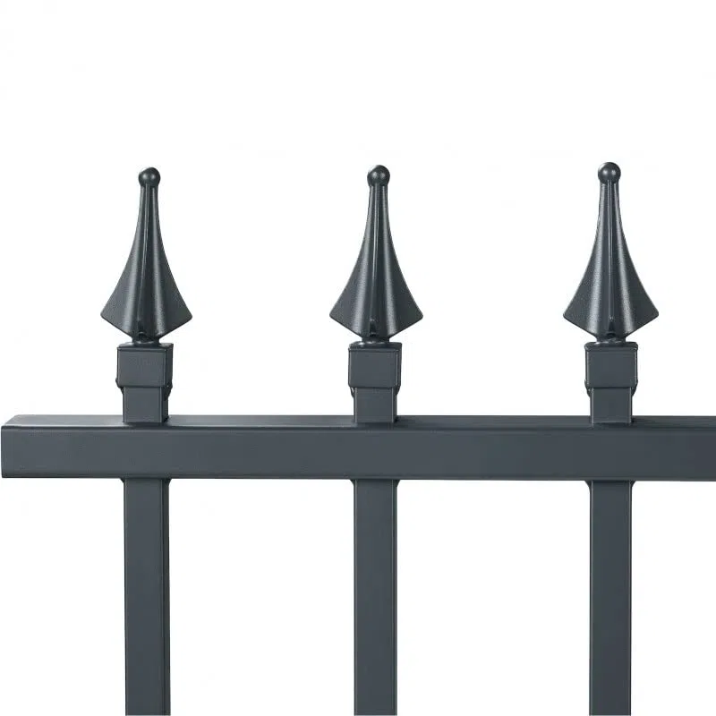 Gardenode Clôture de Jardin Panneau de clôture barrière de Jardin Aluminium flèches L 2m Gris