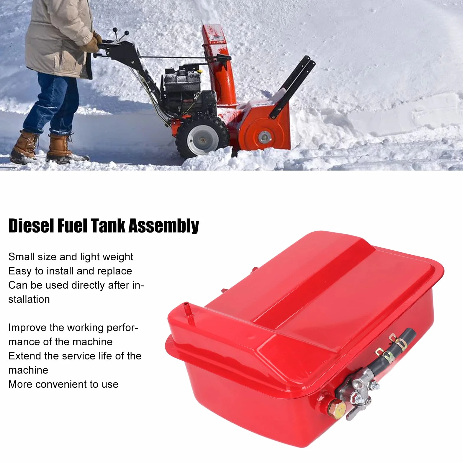 Panv Réservoir de Carburant Diesel 186F 188F 192F 195F Facile à Installer et à Remplacer l'assemblage du Réservoir de Carburant Diesel en Fer pour la Tondeuse à Gazon à Générateur