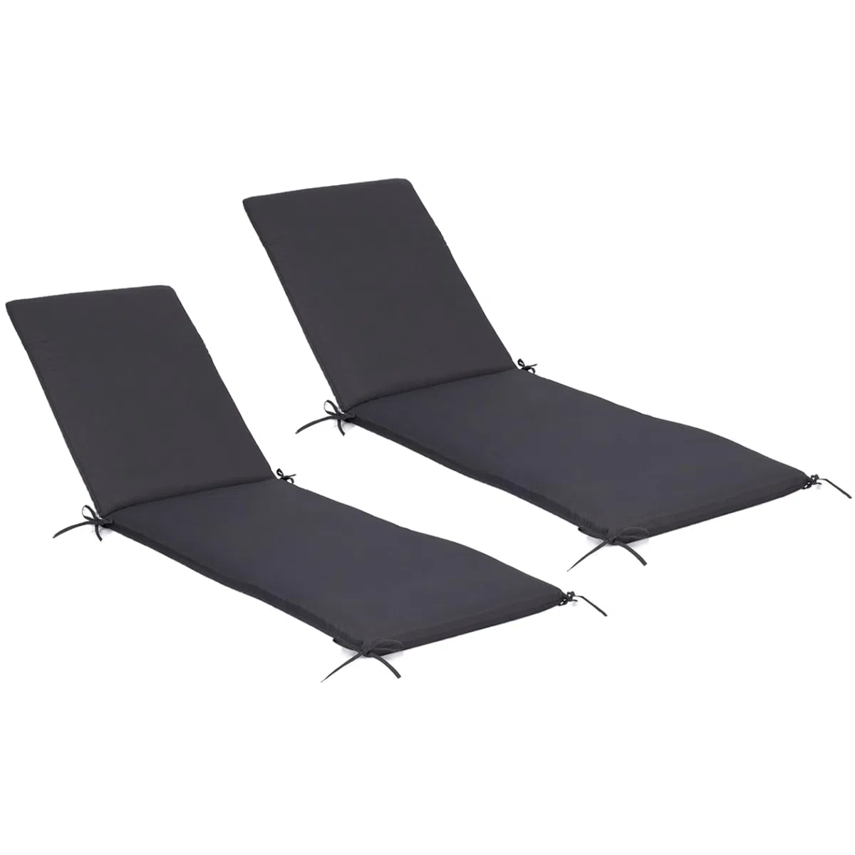 IDMarket - Lot de 2 Coussins transat 190 cm Gris Anthracite