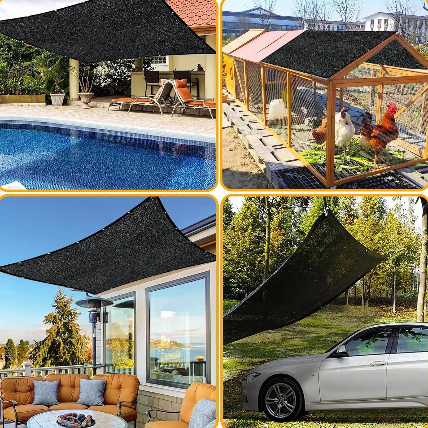 Filet d'Ombrage, Filet Protection Solaire 80-95% Anti-UV, Toile d'Ombrage Jardin Exterieur avec œIllets, Voiles D'Ombrage RéSistant pour Potager, Serre, Balcon,Terrasse, Pergola, Patio