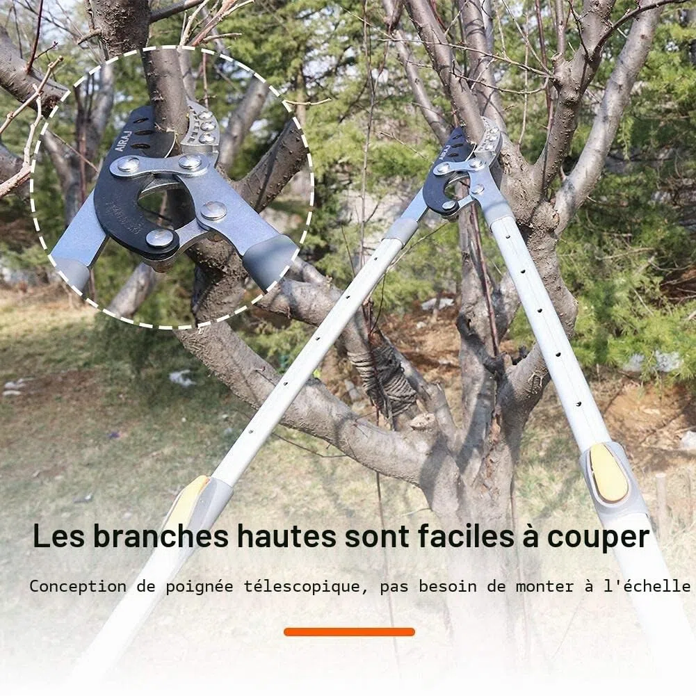 AIRAJ Coupe Branche Telescopique Ébrancheur 70-103CM,Avec Lames de Rechange,Coupe Branches les Plus Epaisses 5CM,Lame en Acier SK-5 et Coupe 6 Positions,Professionnel Coupe Branche