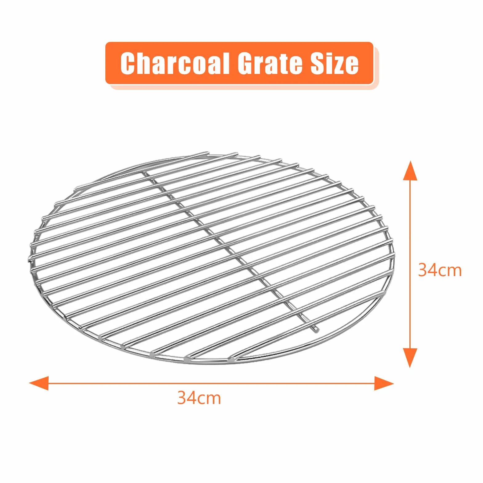Denmay 7432 7440 Grille de Cuisson et Grille à Charbon pour Grils à Charbon Weber 47 cm, Weber One-Touch, Bar-B-Kettle, Smokey Mountain Cooker Smoker, Jumbo Joe, Original Kettle, avec 1 Thermomètre