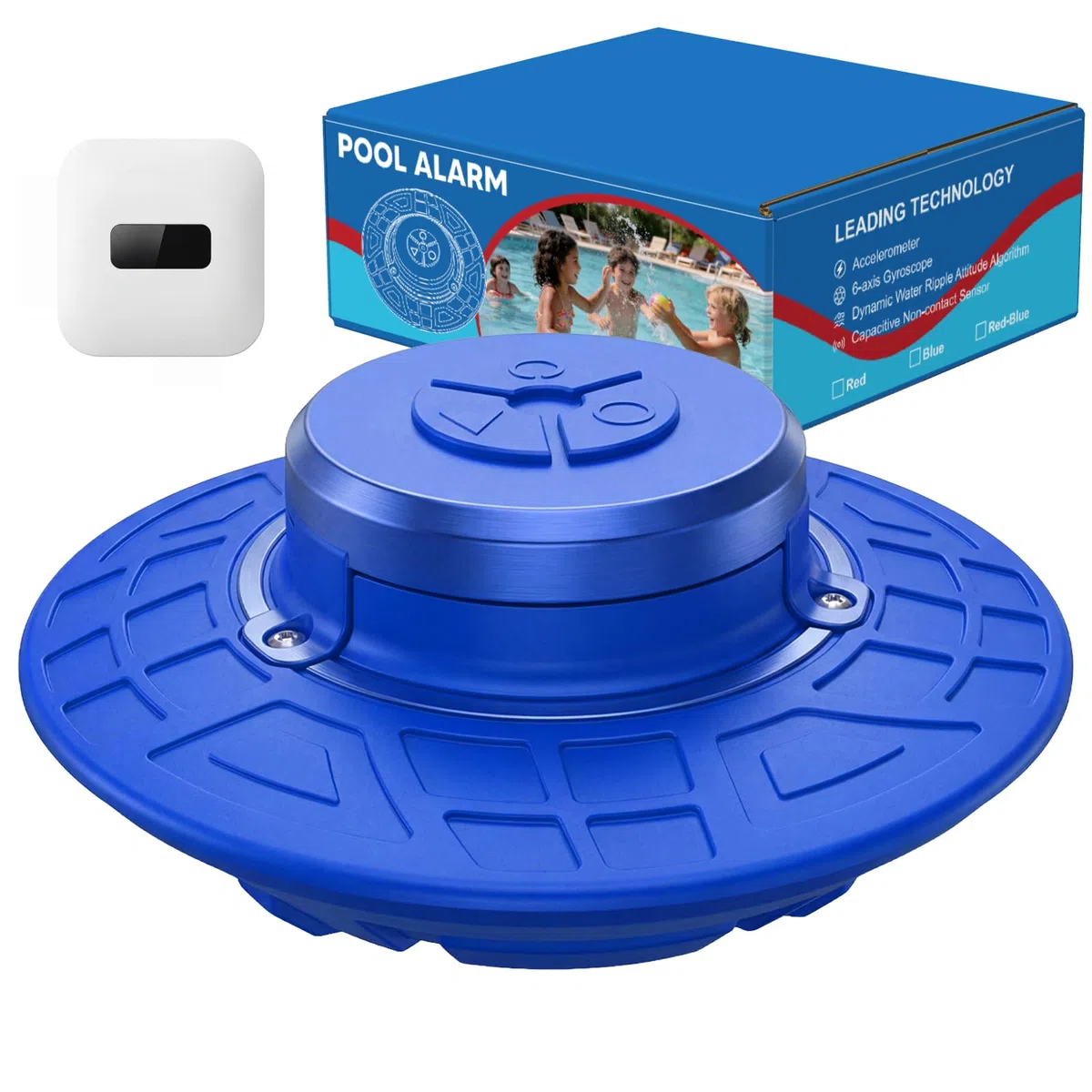 Alarme de piscine, alarme de sécurité flottante pour piscines creusées et hors sol, sirène de 110 dB étanche IP68, détection d'onde intelligente empêchant les fausses alertes, portée sans fil de 80 m