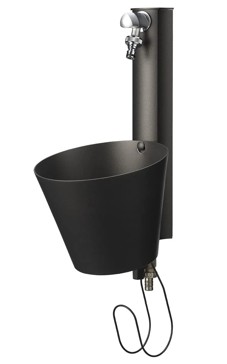 Fontaine murale de jardin avec double robinet Belfer 42/PRS Anthracite