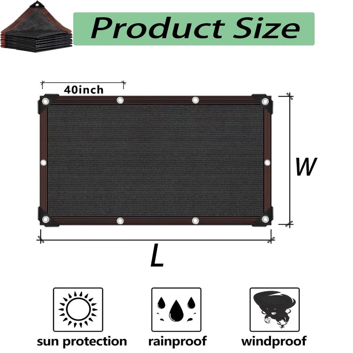 Bâche en Maille Robuste 4,57 M X 9,75 M (15 Pi X 32 Pi), Noire et Durable, avec Œillets Renforcés, Idéale pour Serres, Terrasses, Plantes et Poulaillers. Disponible en 3 M (10 Pi), 6 M (20 P