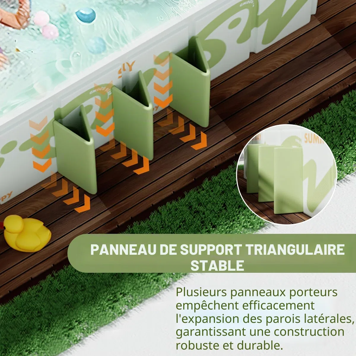 Piscine Pliable 220x135x50 cm - Piscine Hors Sol pour Enfants et Adultes, Grande Piscine Portable avec Double Vidange, Facile à Nettoyer et Gain de Place, Idéale pour Jardin, Terrasse, Plage et Fêtes
