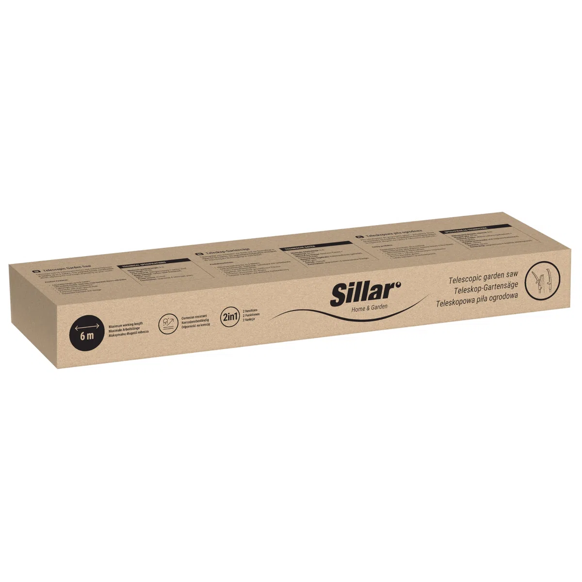 Sillar Scie Téléscopique Élagueuse 6m – Coupe-Branche Télescopique avec Sécateur, Lames en Acier Carbone, Perche Fibre de Verre, Sac Inclus