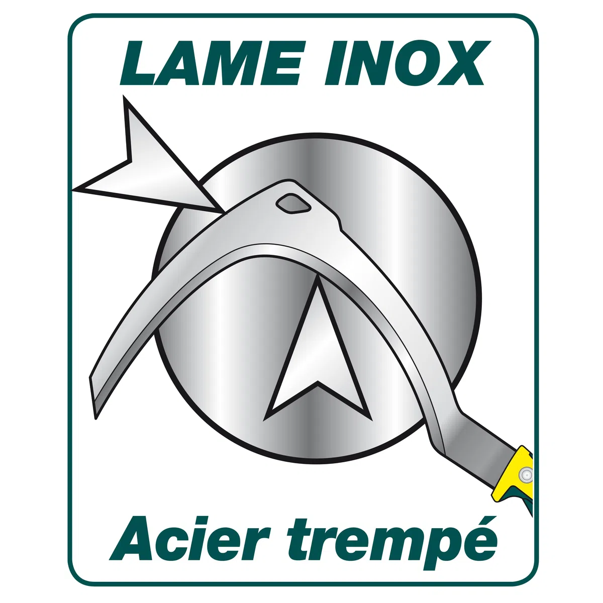 Faucille à broussailles coudée 50 cm Duopro – lame inox trempée 50-55 HRC – manche bi-matière – débroussaillage et fauchage précis