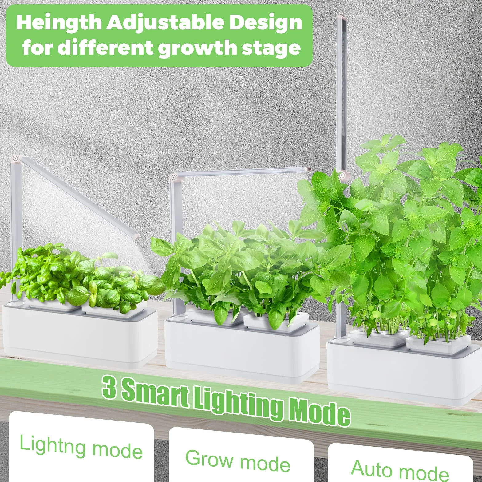Clizia Smart Garden- Potager Hydroponique D’Intérieur, Jardiniere Interieur pour Herbes aromatiques - Jardin Autonome Intelligent avec Minuterie Automatique, Lumière LED Incluse (Blanc)