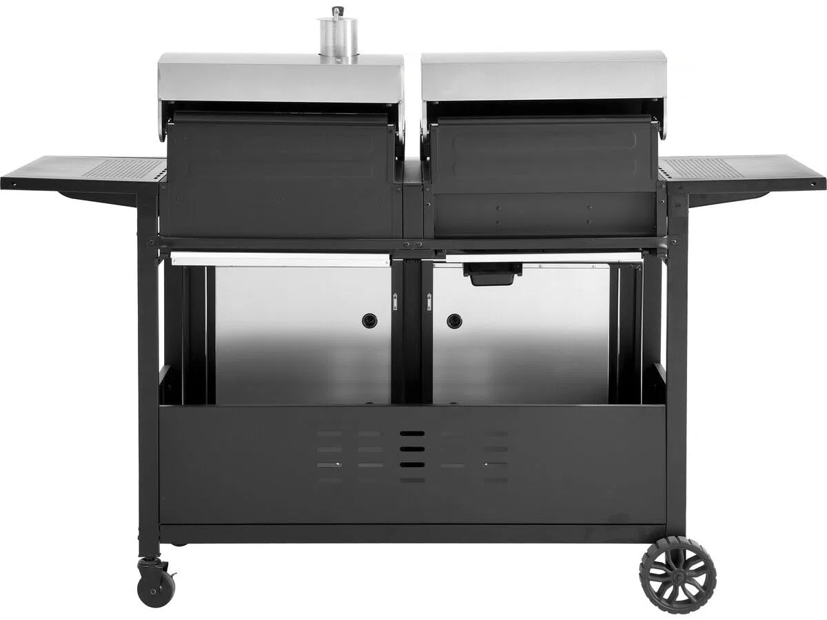 Barbecue gaz et Charbon 2 en 1 en métal Western - Noir
