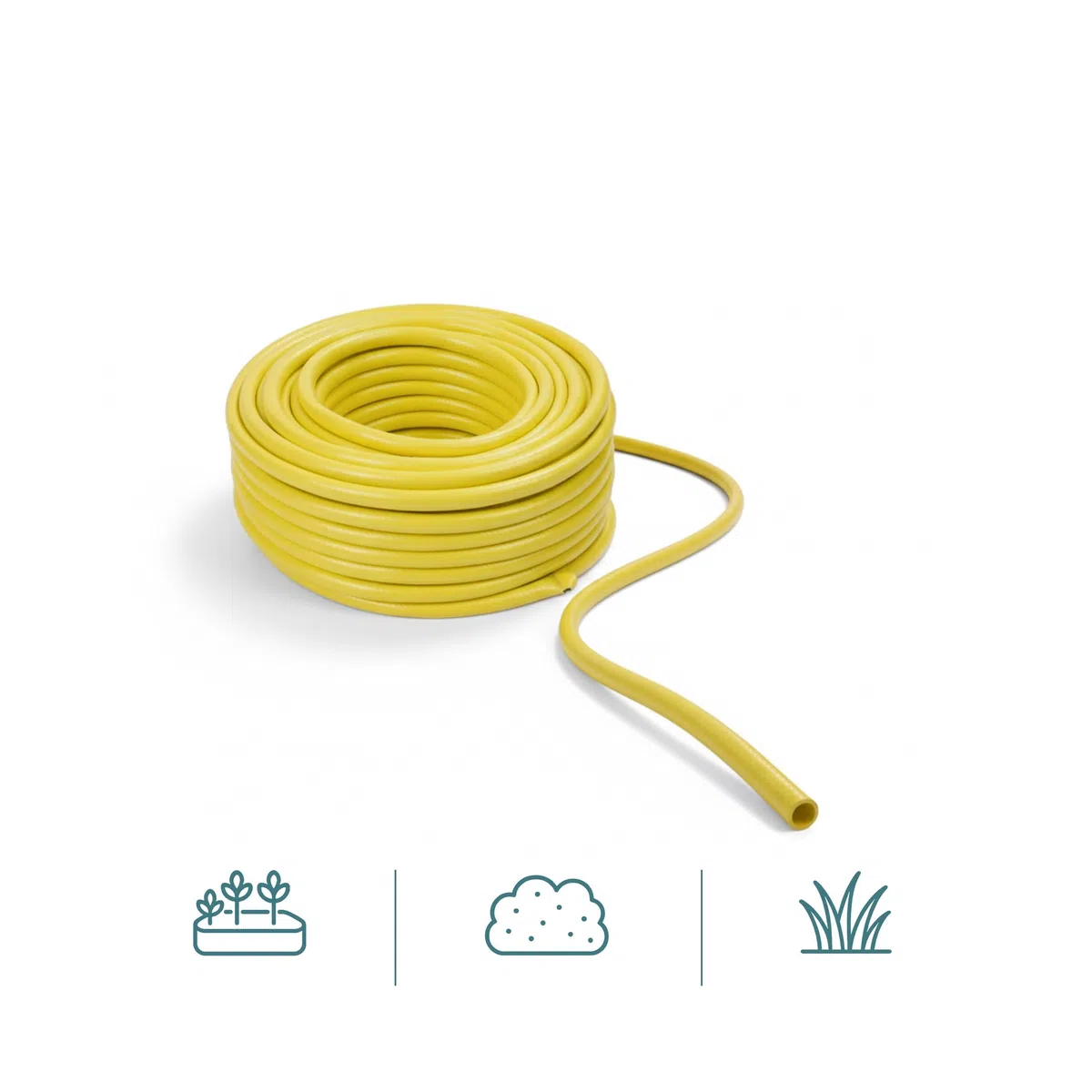 Relaxdays Tuyau d'arrosage résistant UV, torsadé, 70 m, Universel 1/2", Jaune