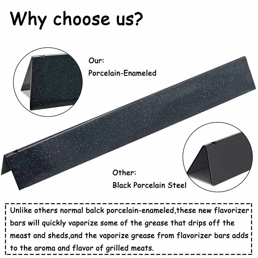 GFTIME 62.4CM 7540 Flavorizer Bar pour Weber Genesis 300 E-310 (avec Boutons de brûleur latéral), E-320, S-310, S-320, EP/CEP-310 & 320 Flavor Bars Pièces de Rechange 7539