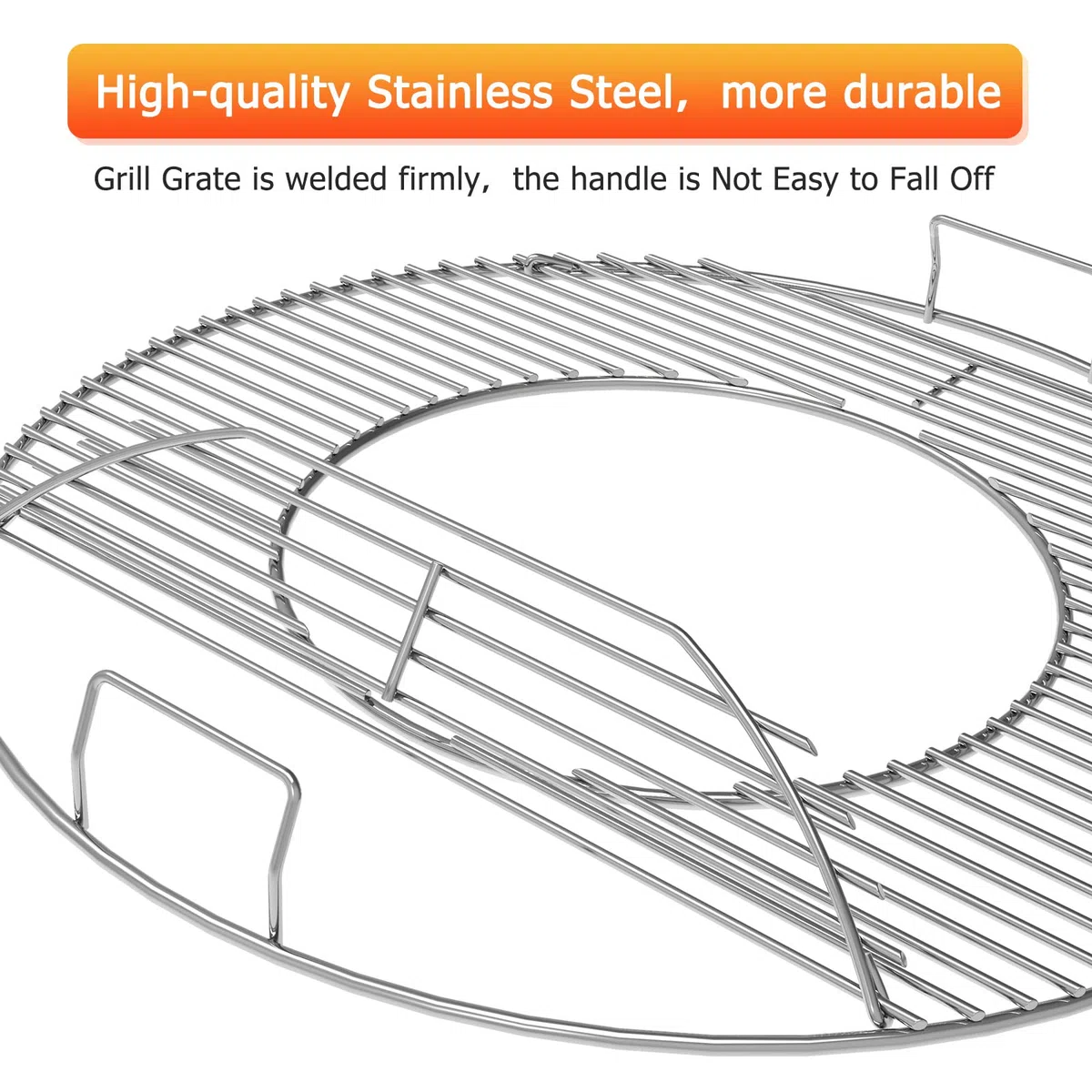 8835 Grille de cuisson de remplacement pour Weber 57 cm,Grille de cuisson 57 cm,Grill rond pliable Weber Grill 54 cm,pour Grills Weber 8835,Master Touch,One-Touch Grill,Acier inoxydable chromé