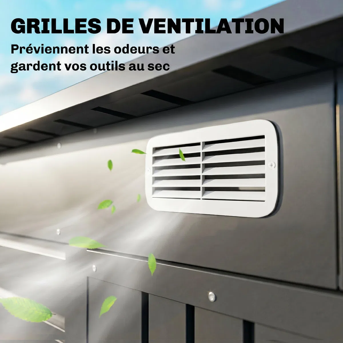 Outsunny Abri de Jardin en métal 2,5 m² Facile à Monter, cabane de Jardin 191x130x183cm Structure en Acier galvanisé améliorée, cabanon Rangement Outils Gants Portes verrouillables aérations, Gris