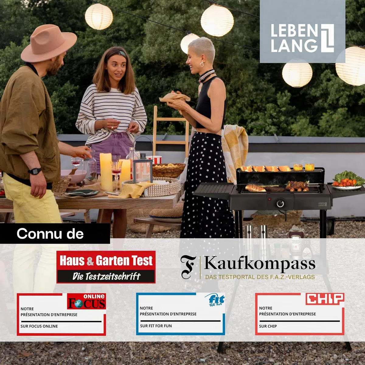 LEBENLANG 2in1 Barbecue electrique sur pied - Pieds & Pince à griller inclus I Grille viande électrique I Plancha électrique xxl Barbecue électriques exterieur I Barbecues d'extérieur Grills BBQ