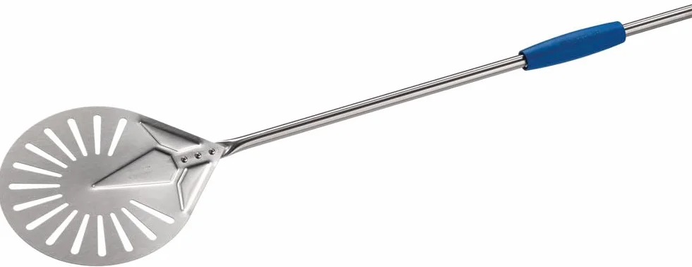 GIMETAL I-20F/75 pelle à pizza pelle à pizza professionnelle pelle à enfourner pizza pelle à enfourner Tête Perforée De Ø 20 cm Manche : 75 cm Acier Inoxydable