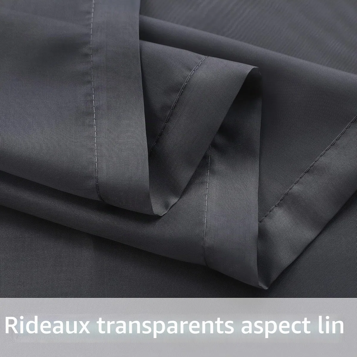 Bonzer Rideaux Transparents d'extérieur imperméables pour terrasse – 2 Panneaux de Rideaux d'intérieur à œillets pour Salon, Chambre, Porche, pergola, cabane, 137,2 x 213,4 cm, Gris