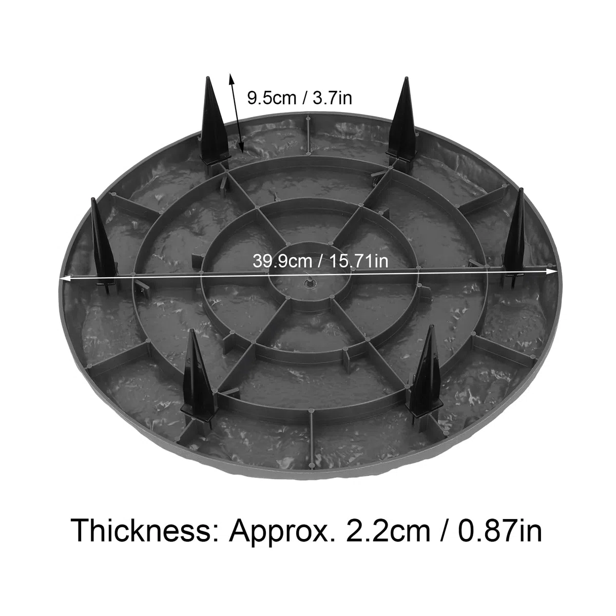 Pierres de gué Décoratives Circulaires de 15,5 Pouces avec Piquets de Sol, Pierres de Marche de Jardin en Résine pour Pavés D'Allée Extérieure, Allée, Pelouse, Cour, (Gray)